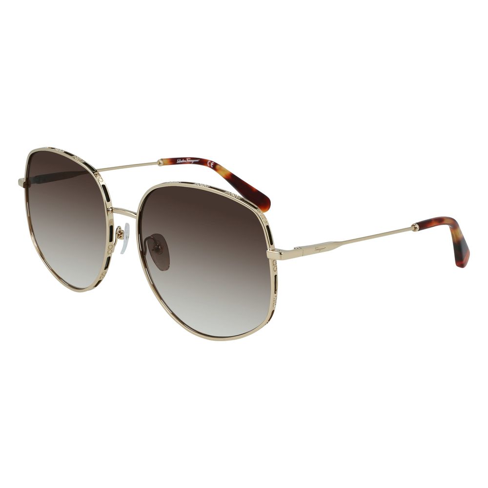 Salvatore Ferragamo - Gold Metal Sunglasses