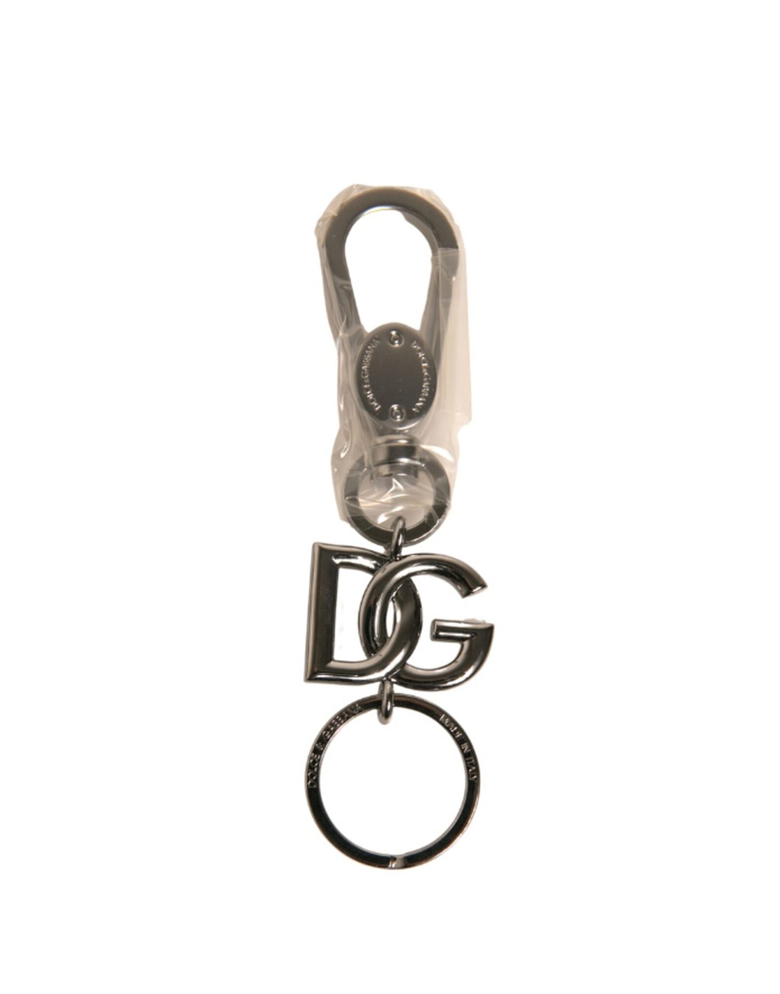 Dolce & Gabbana - Silver Brass DG Logo Keychain Metal Ring Keyring