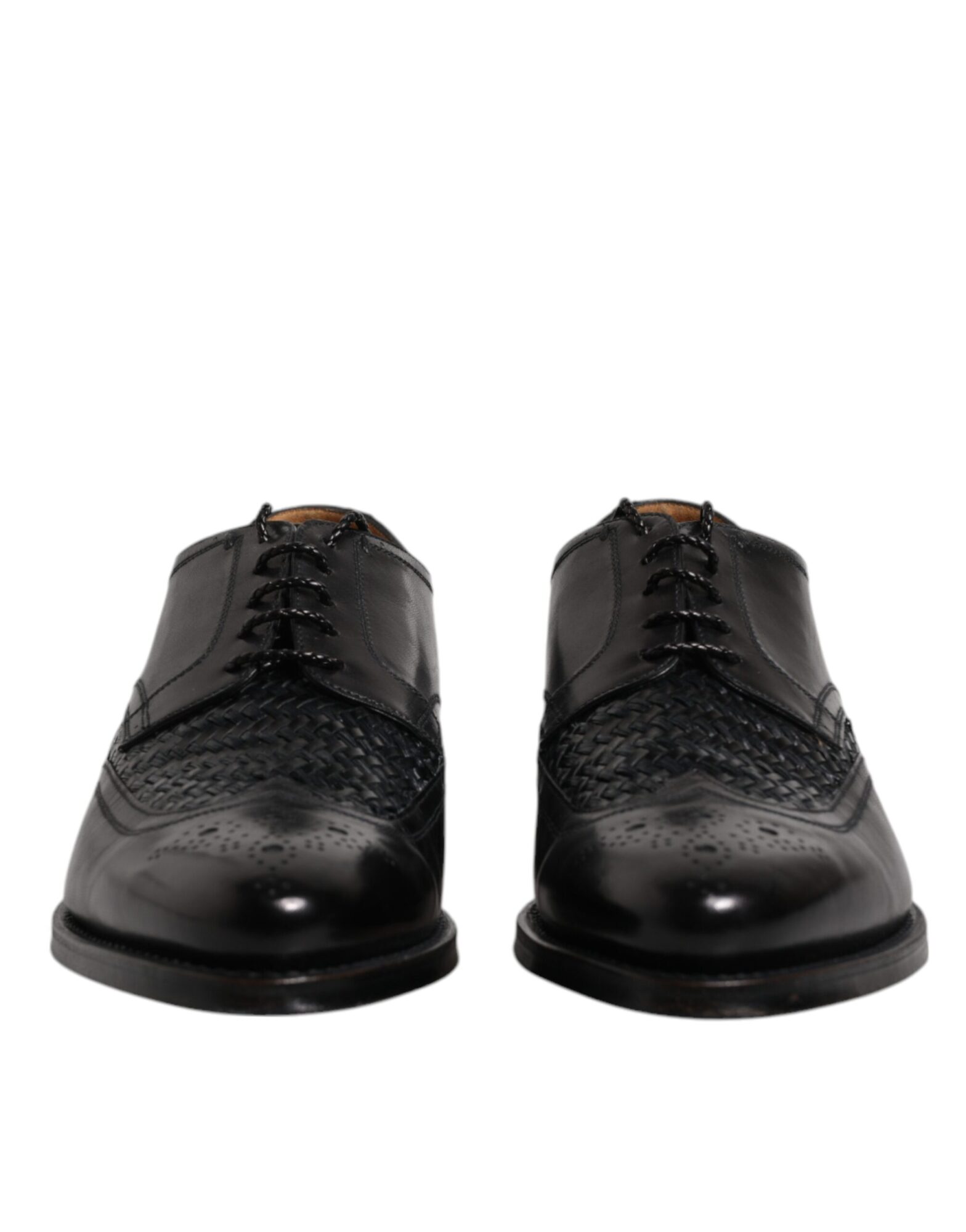 Dolce & Gabbana - Black Leather Derby Wingtip Lace Up Formal Dress Shoes
