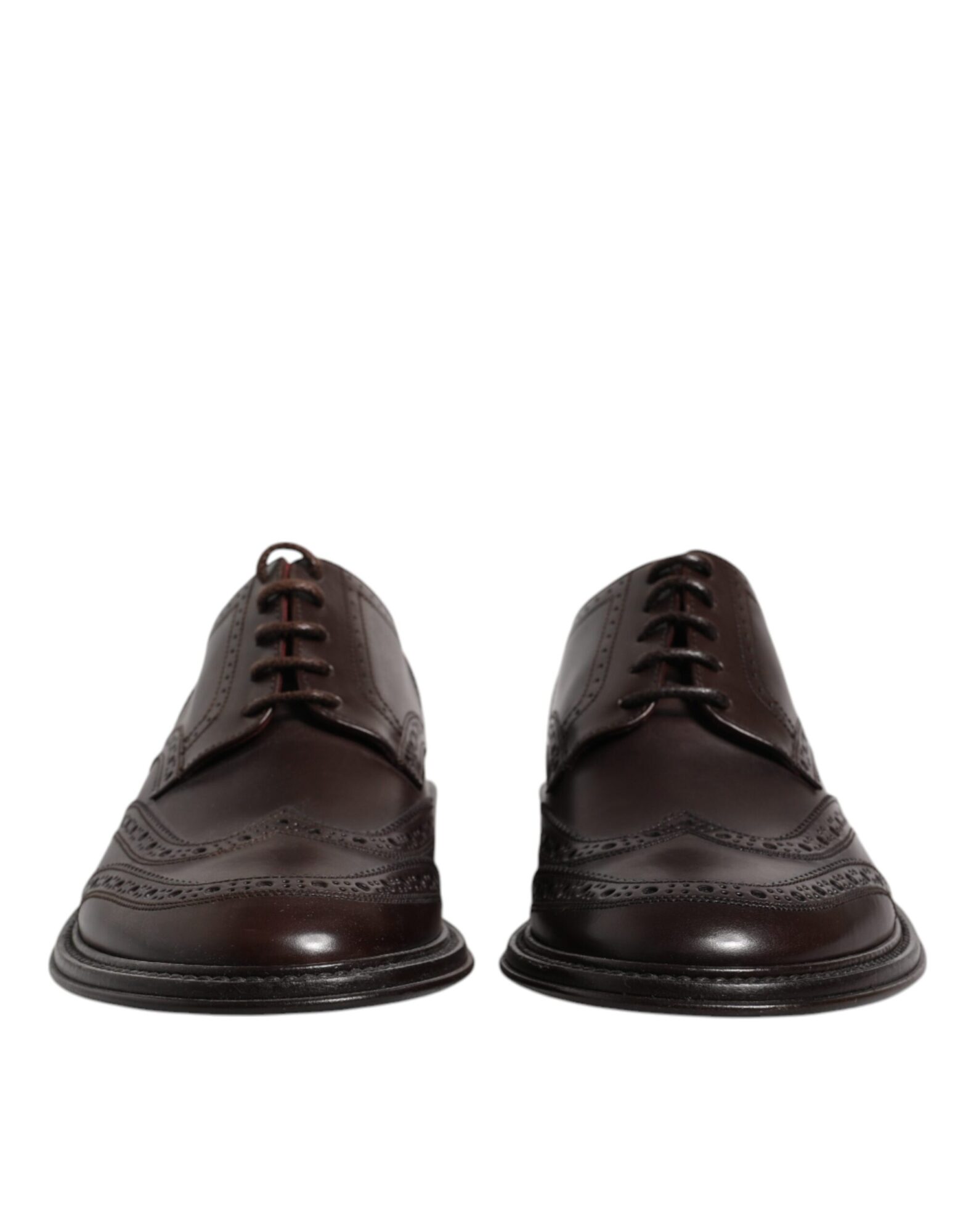 Dolce & Gabbana - Brown Leather Derby Wingtip Lace Up Formal Dress Shoes