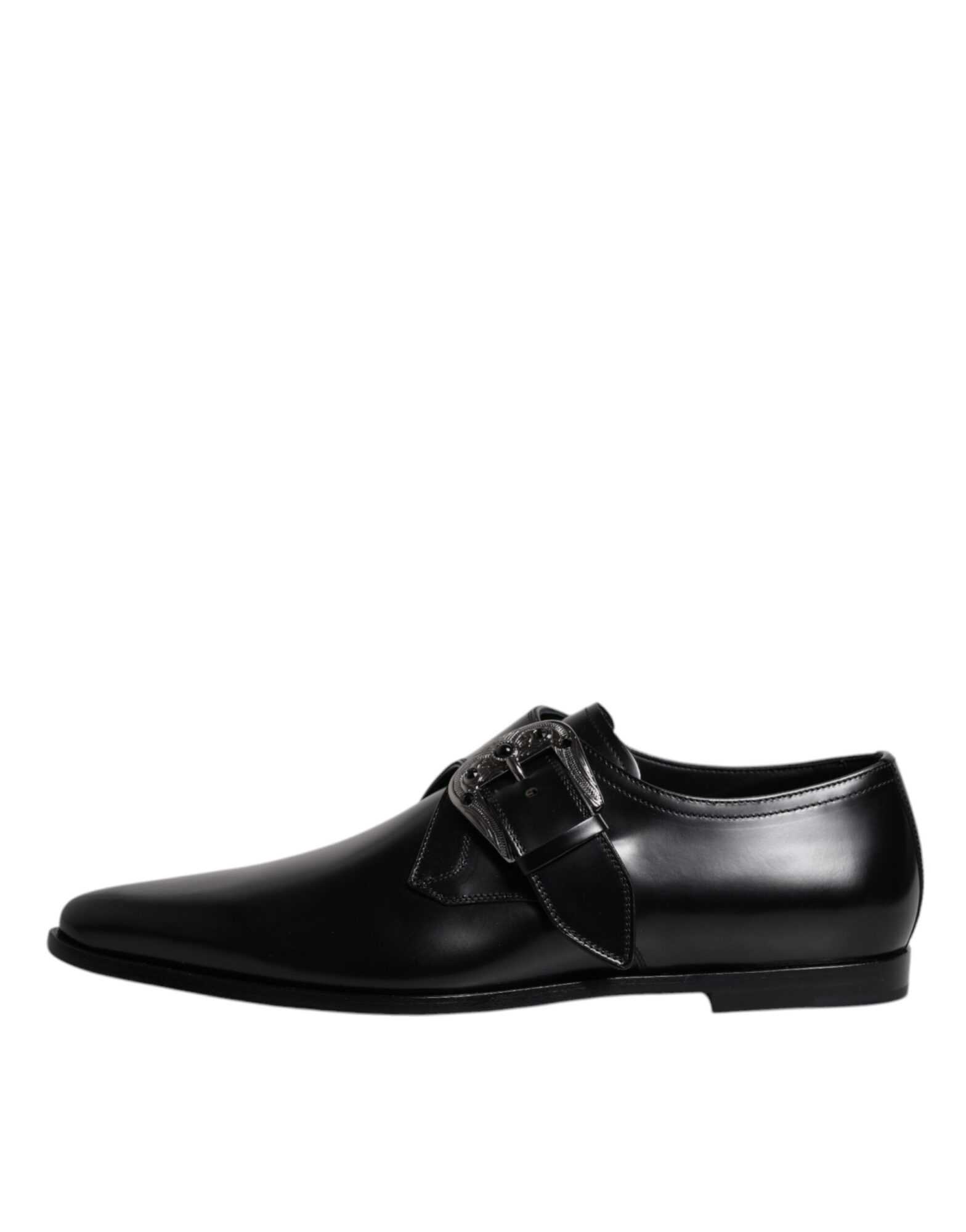 Dolce & Gabbana - Black Leather Monk Strap Derby Formal Shoes