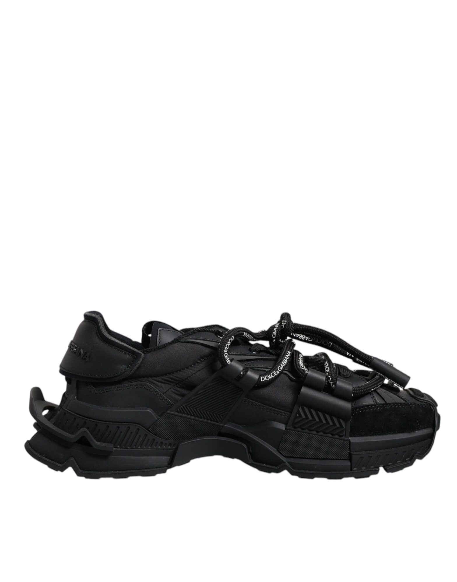 Dolce & Gabbana - Black Low Top Space Lace Up Sneakers Shoes