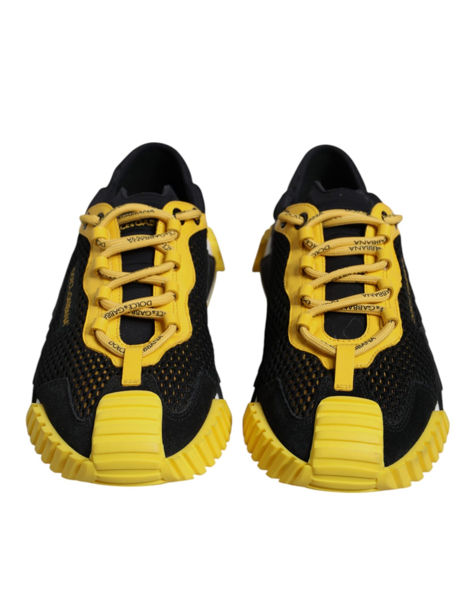 Dolce & Gabbana - Black Yellow Low Top NS1 Sneakers Shoes