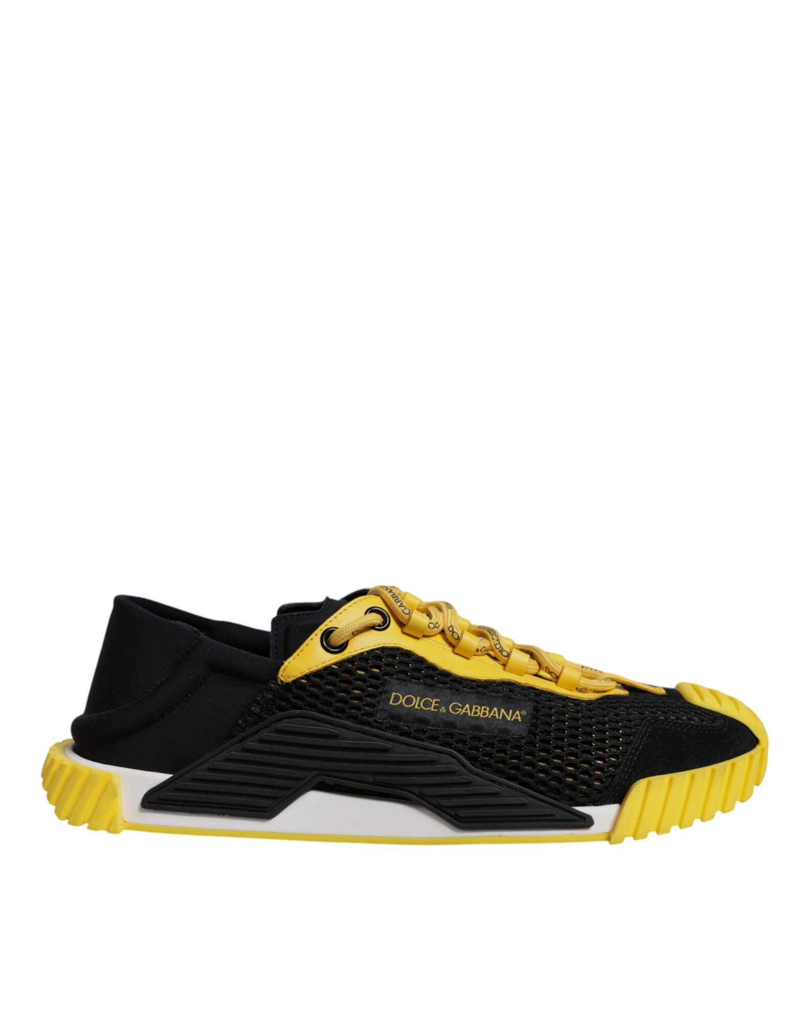 Dolce & Gabbana - Black Yellow Low Top NS1 Sneakers Shoes