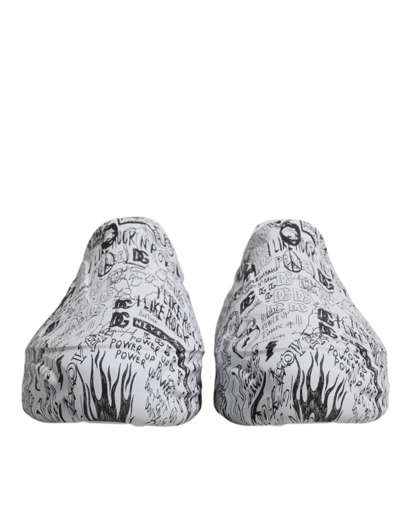 Dolce & Gabbana - White Black Graffiti Daymaster Sneakers Shoes