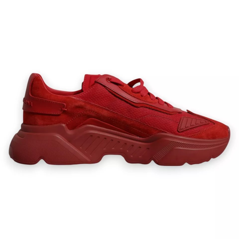 Dolce & Gabbana - Red Leather Daymaster Low Top Sneakers Shoes
