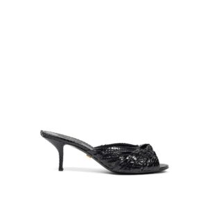 Black Snake Skin  Platform Sandals