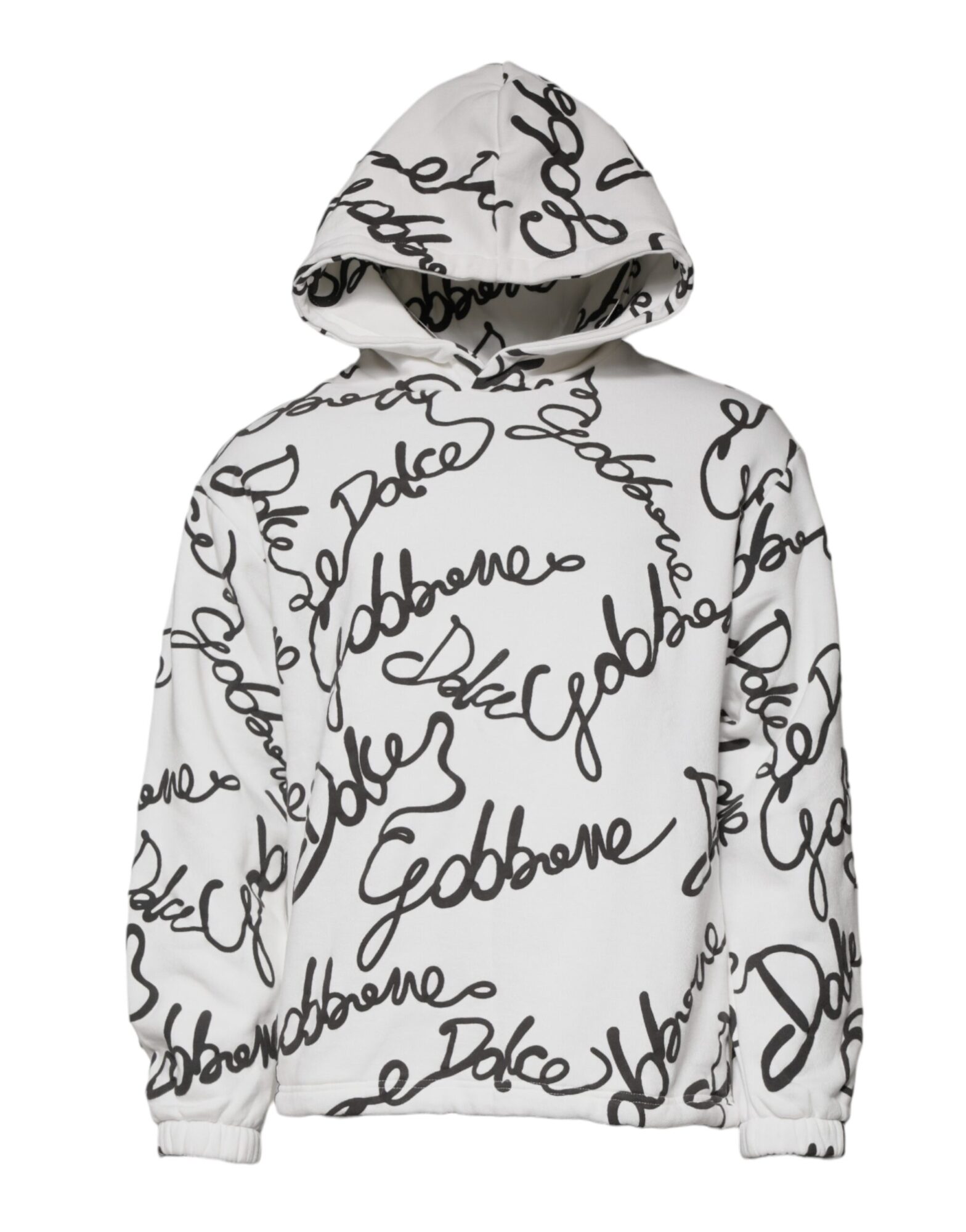 Dolce & Gabbana - White Logo Cotton Hooded Sweatshirt Sweater
