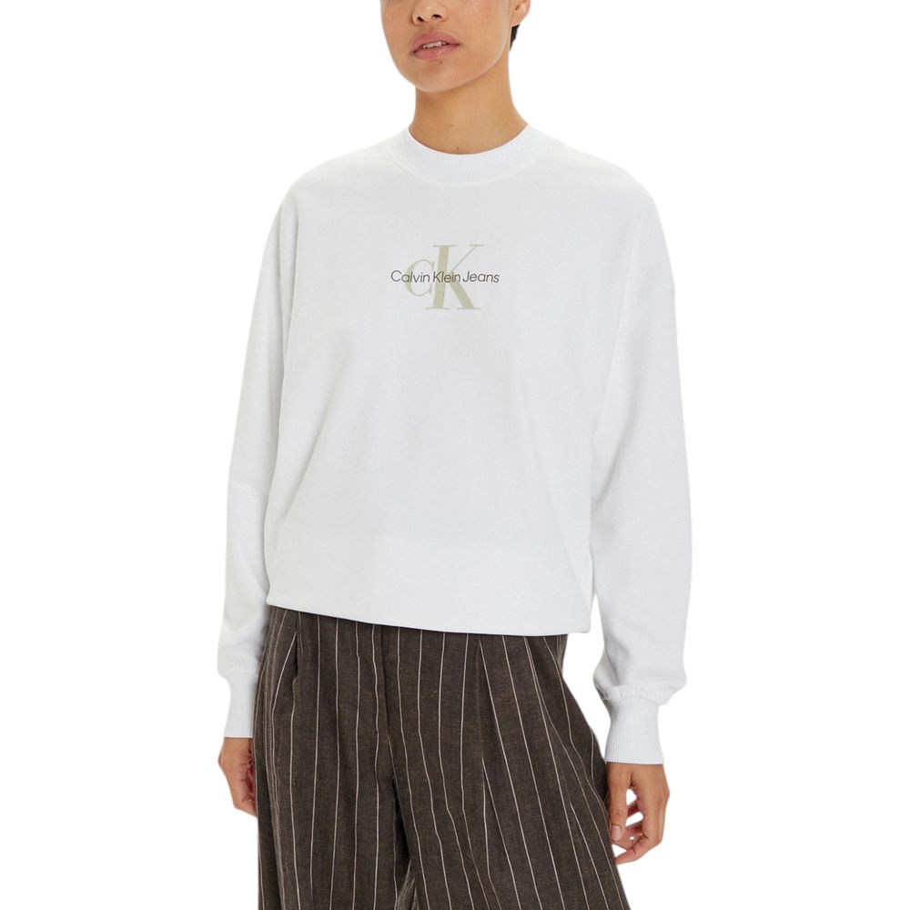 Calvin Klein Jeans - White Recycled Cotton Sweatshirt