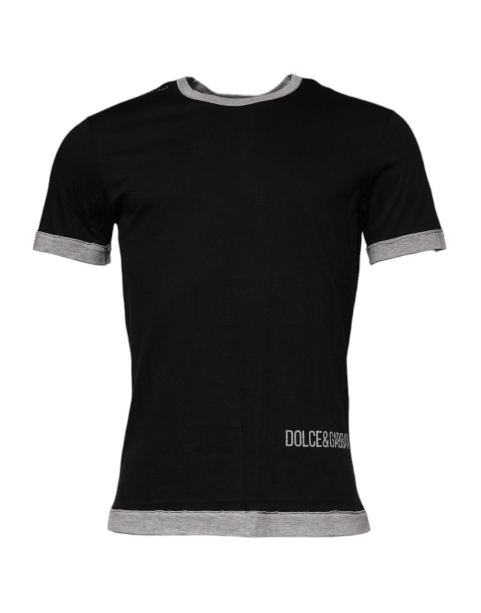 Dolce & Gabbana - Black Logo Cotton Crew Neck Men Tee T-shirt