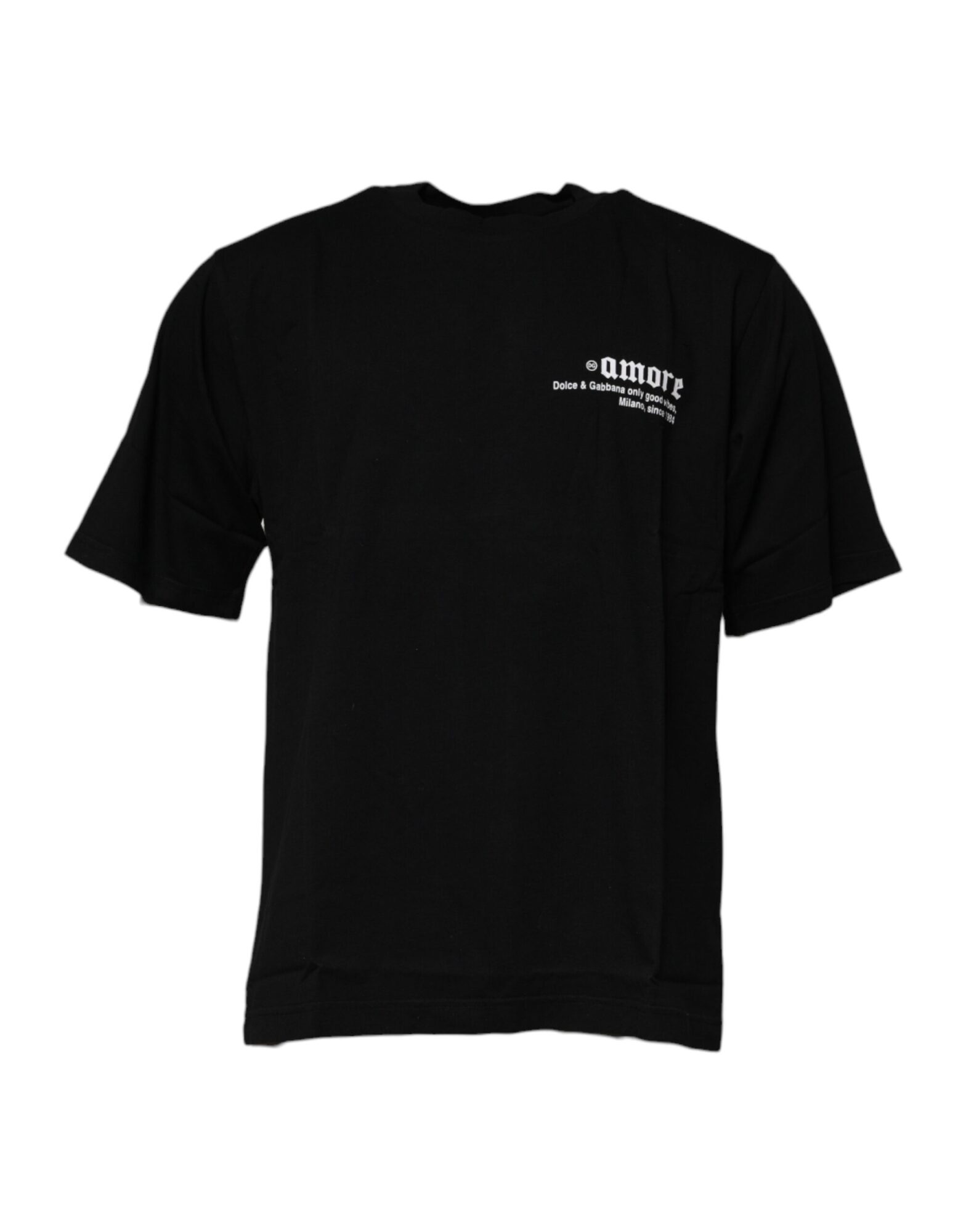 Dolce & Gabbana - Black Amore Leopard Cotton Crew Neck T-shirt