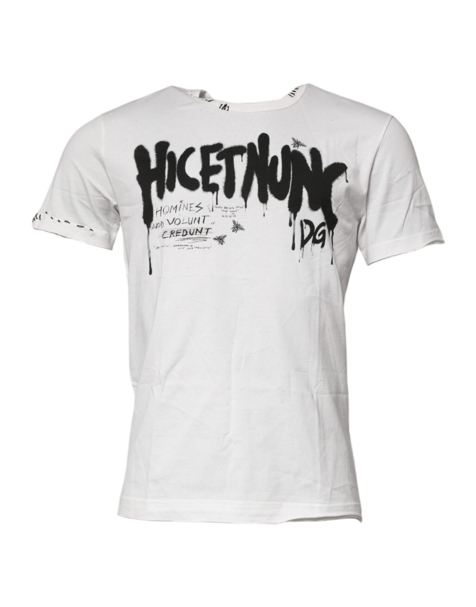 Dolce & Gabbana - White Graphic Print Cotton Crew Neck T-shirt
