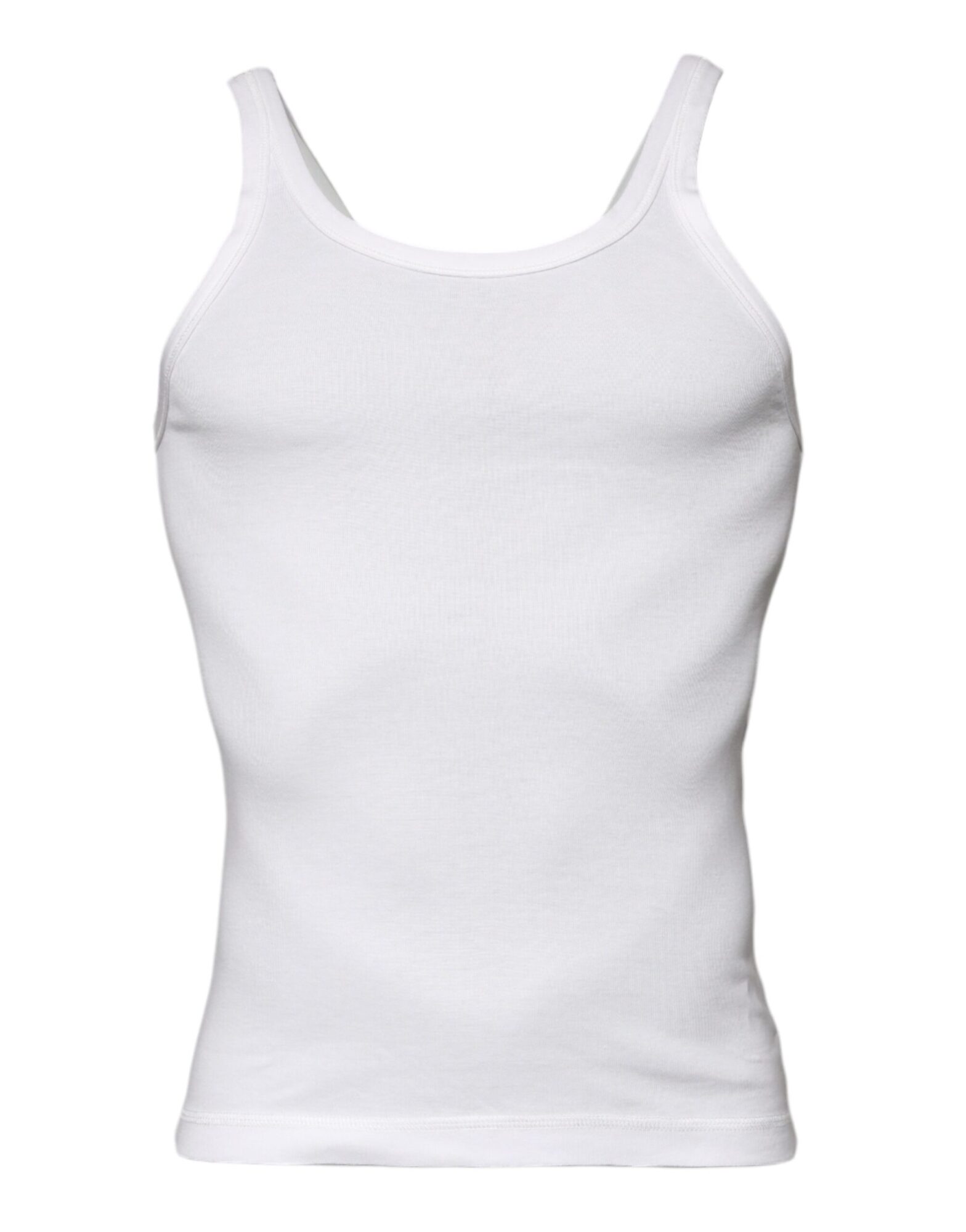 Dolce & Gabbana - Ivory Cotton Sleeveless Round Neck Tank T-shirt