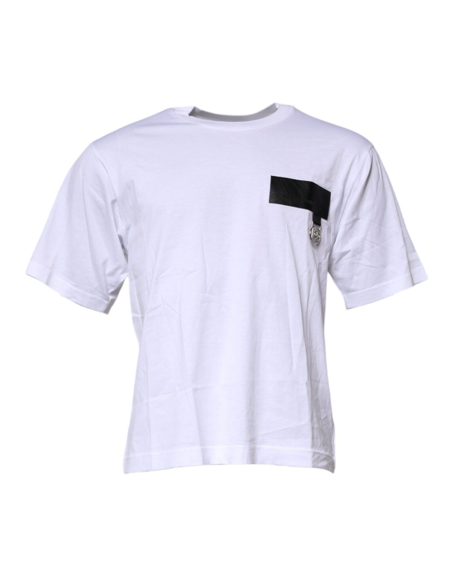 Dolce & Gabbana - White Logo Patch Cotton Crew Neck T-shirt