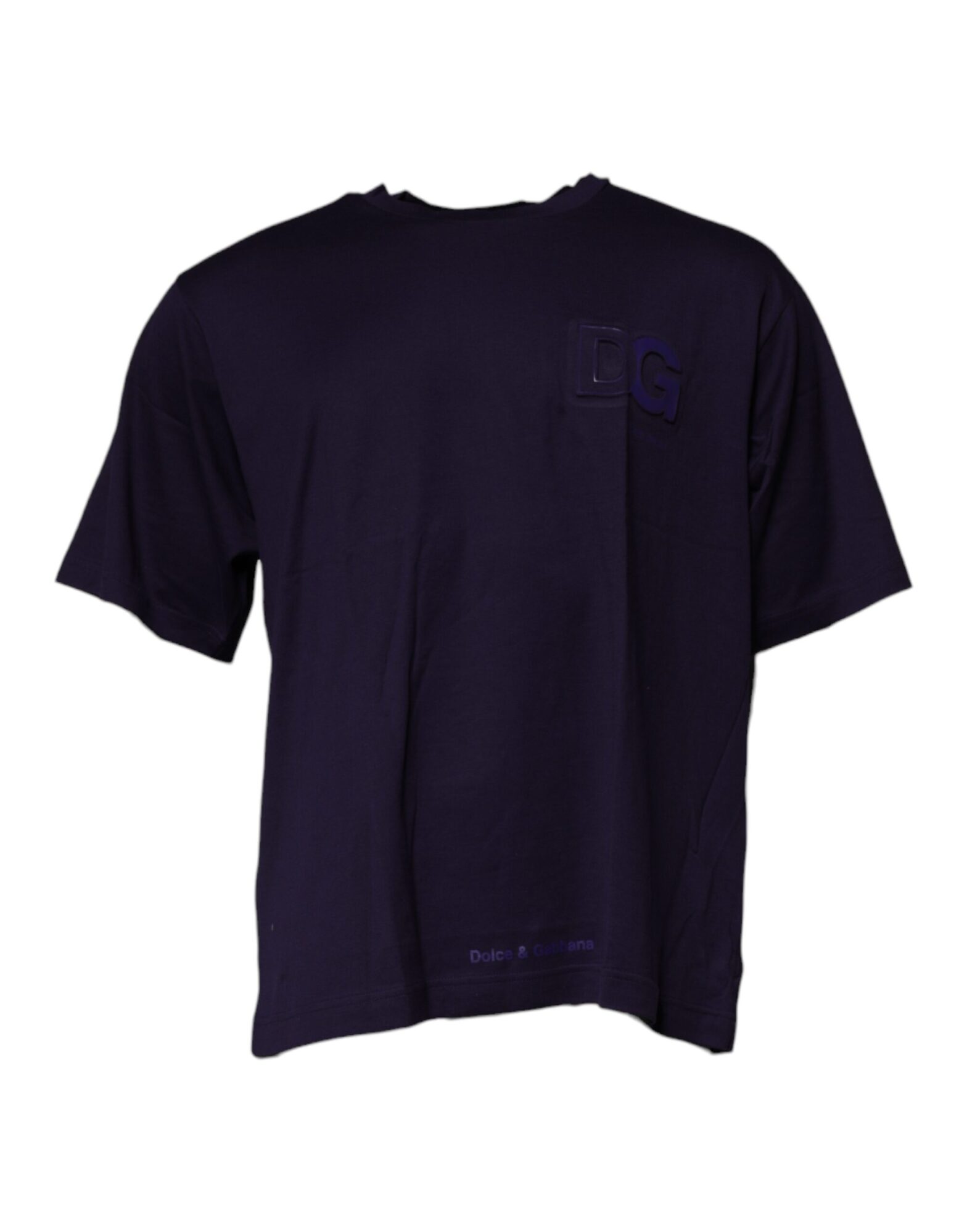 Dolce & Gabbana - Navy Blue DG Logo Cotton Crew Neck T-shirt