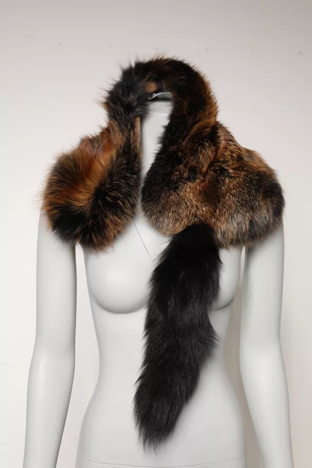 Dolce & Gabbana - Brown Red Fox Fur Neck Warmer Winter Scarf