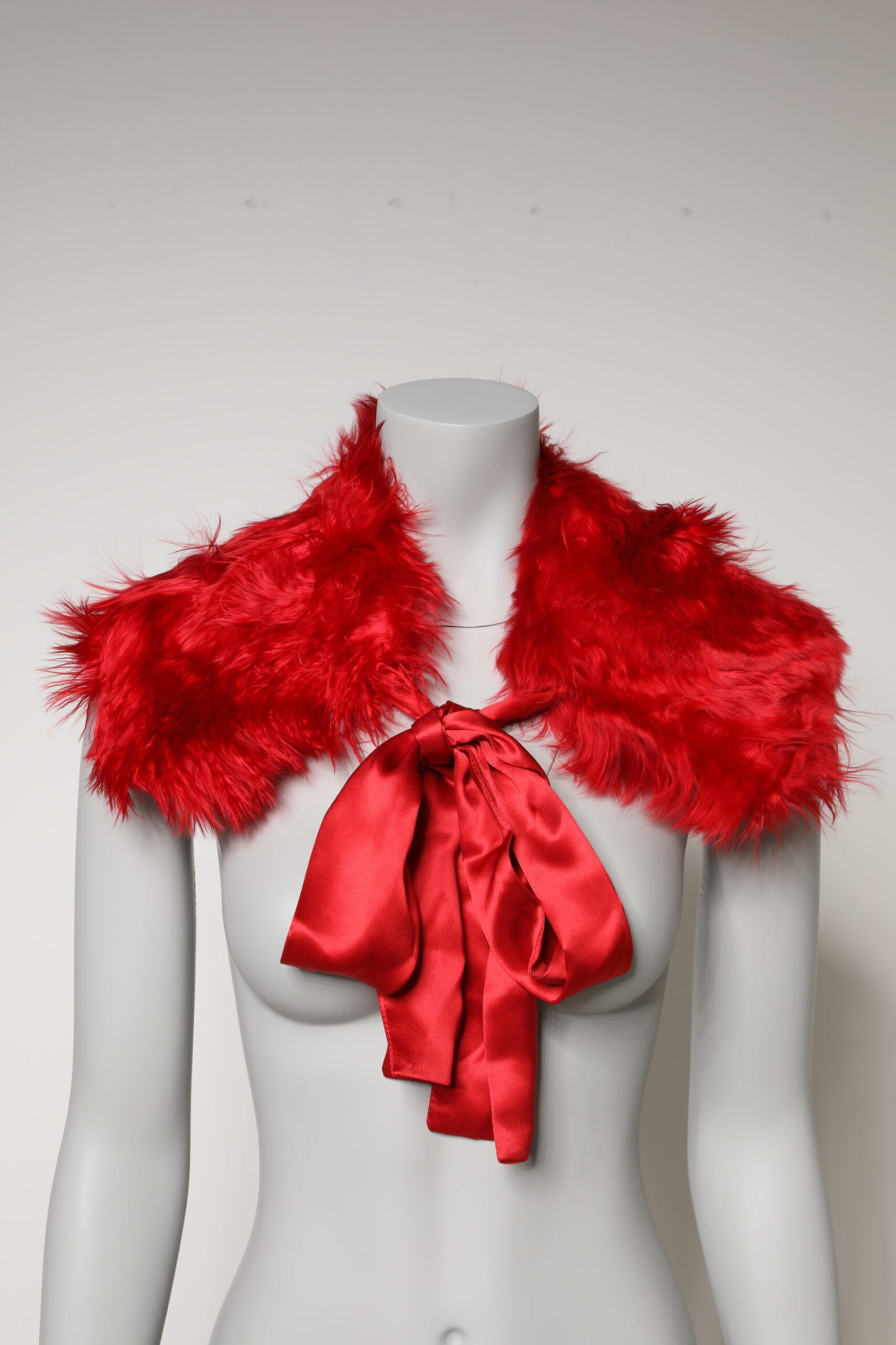 Dolce & Gabbana - Red Alpaca Fur Women Neck Warmer Winter Scarf
