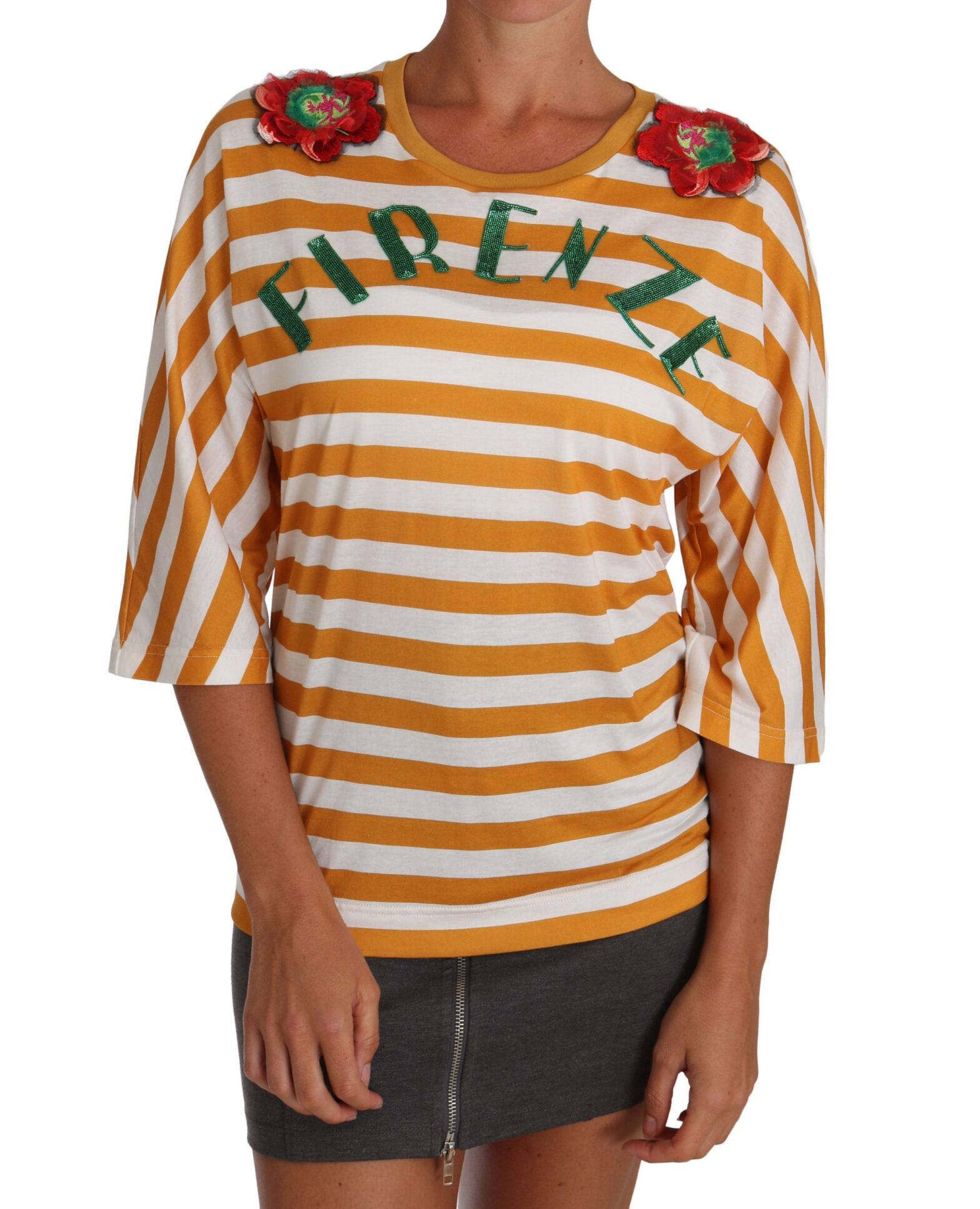 Dolce & Gabbana - White Orange FIRENZE Top T-shirt