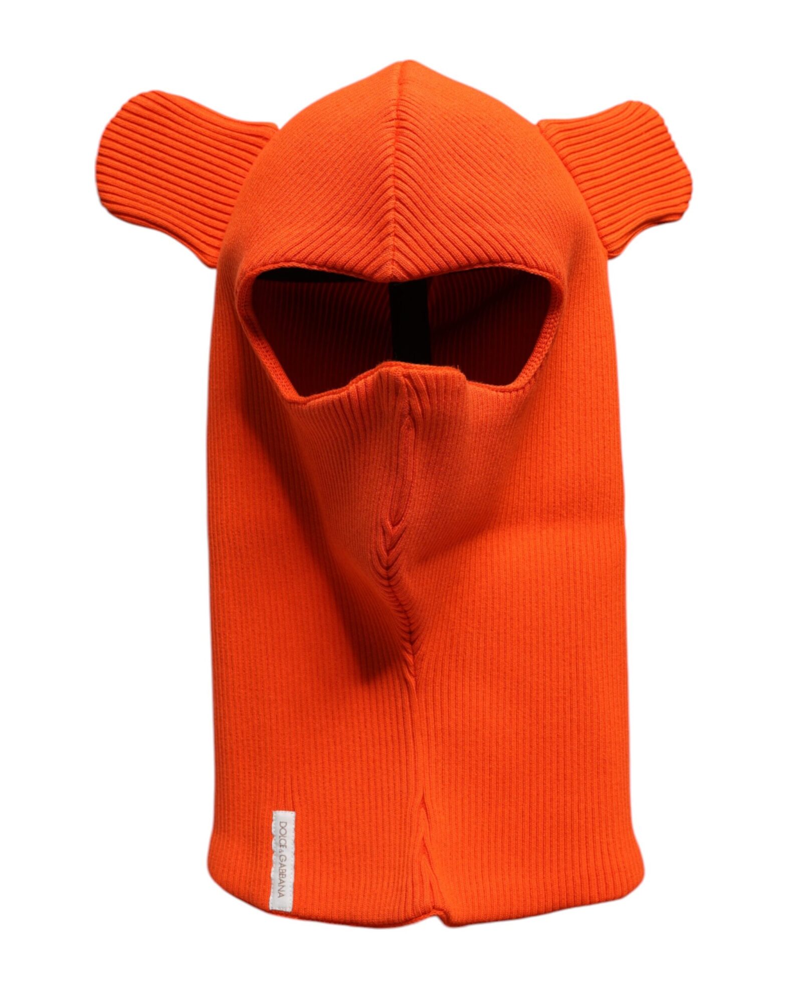 Dolce & Gabbana - Orange Cotton Whole Head Wrap Balaclava Hat