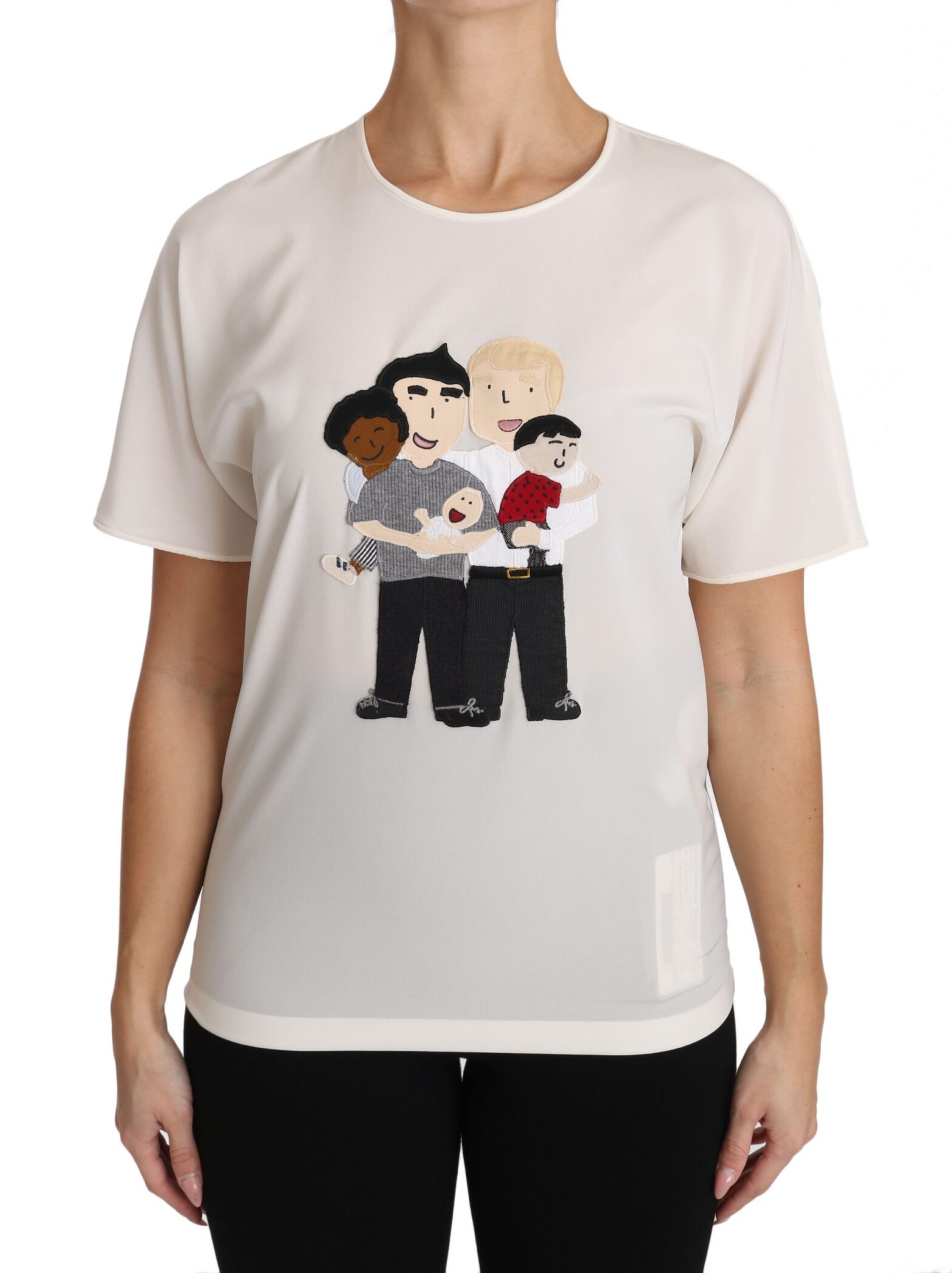 Dolce & Gabbana - White Silk Stretch #dgfamily T-shirt