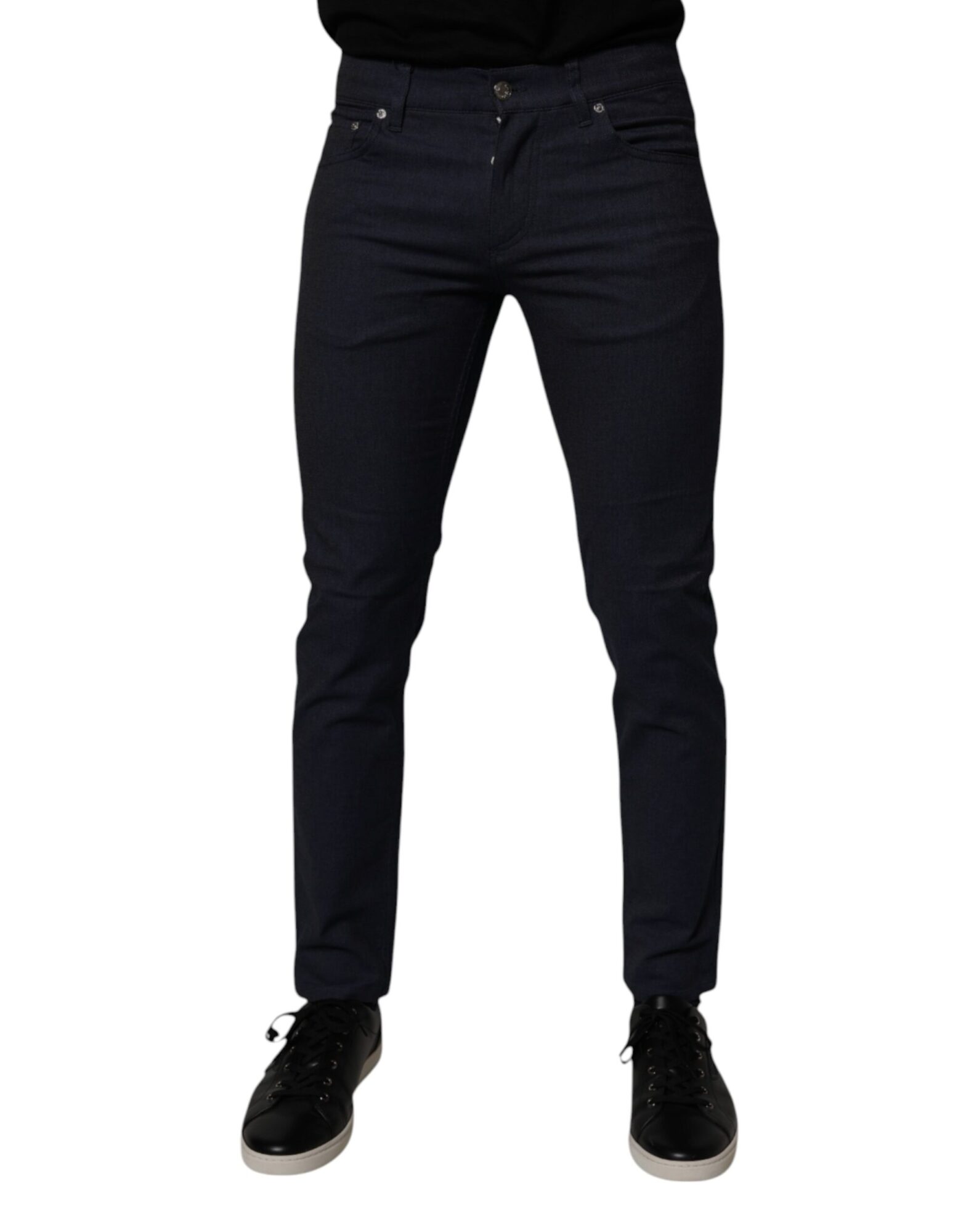 Dolce & Gabbana - Dark Blue Cotton Stretch Skinny Denim Jeans