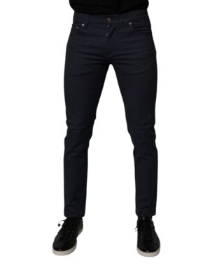 Dark Blue Cotton Stretch Skinny Denim Jeans