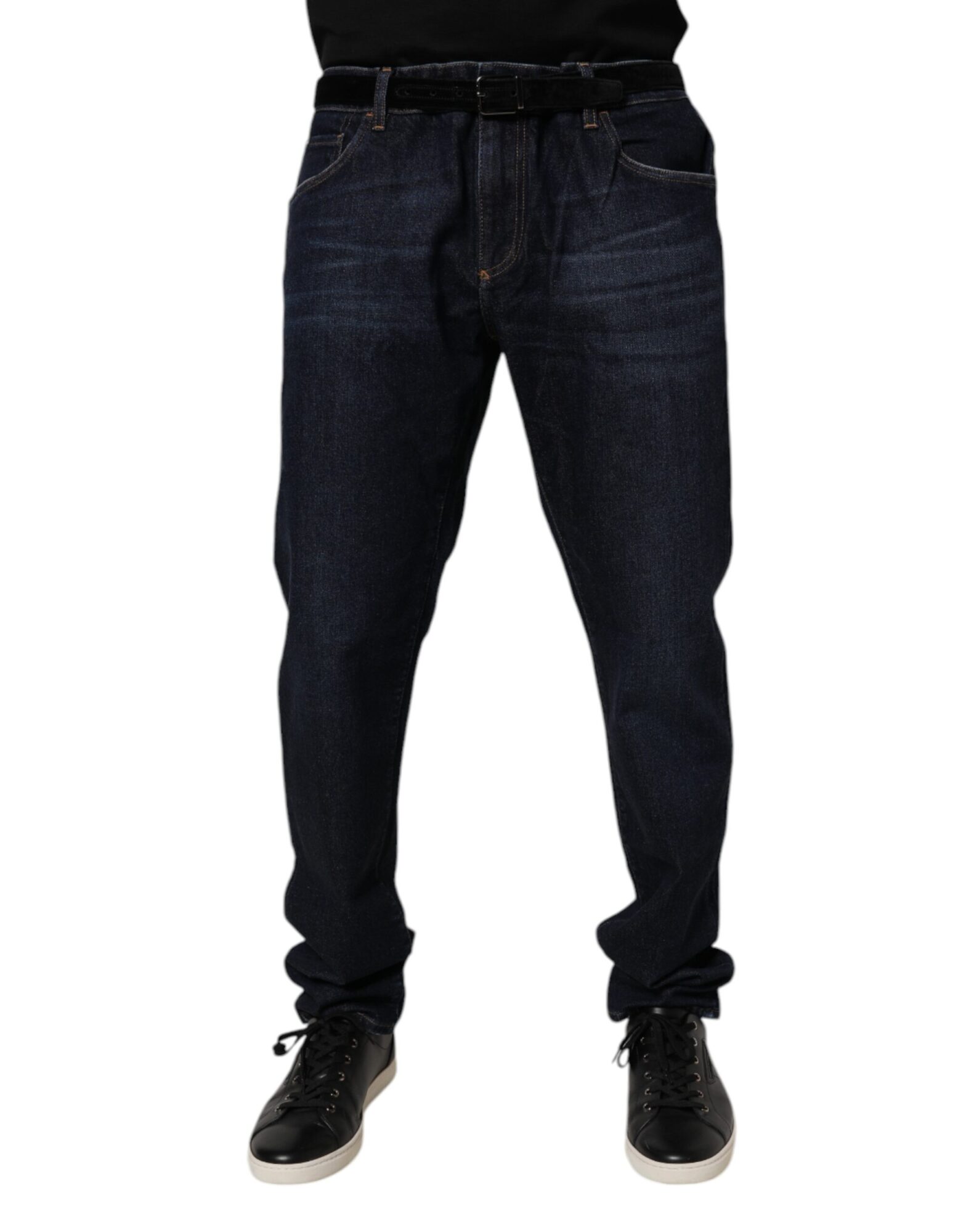 Dolce & Gabbana - Dark Blue Cotton Stretch Skinny Denim Jeans