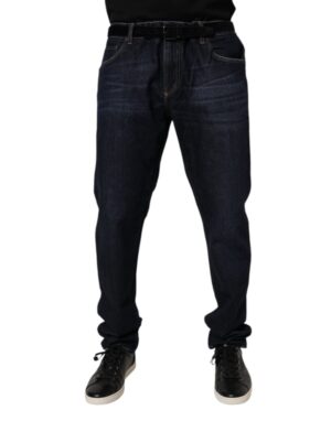 Dark Blue Cotton Stretch Skinny Denim Jeans