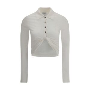 CourrÃ¨ges Polo with twisted detail