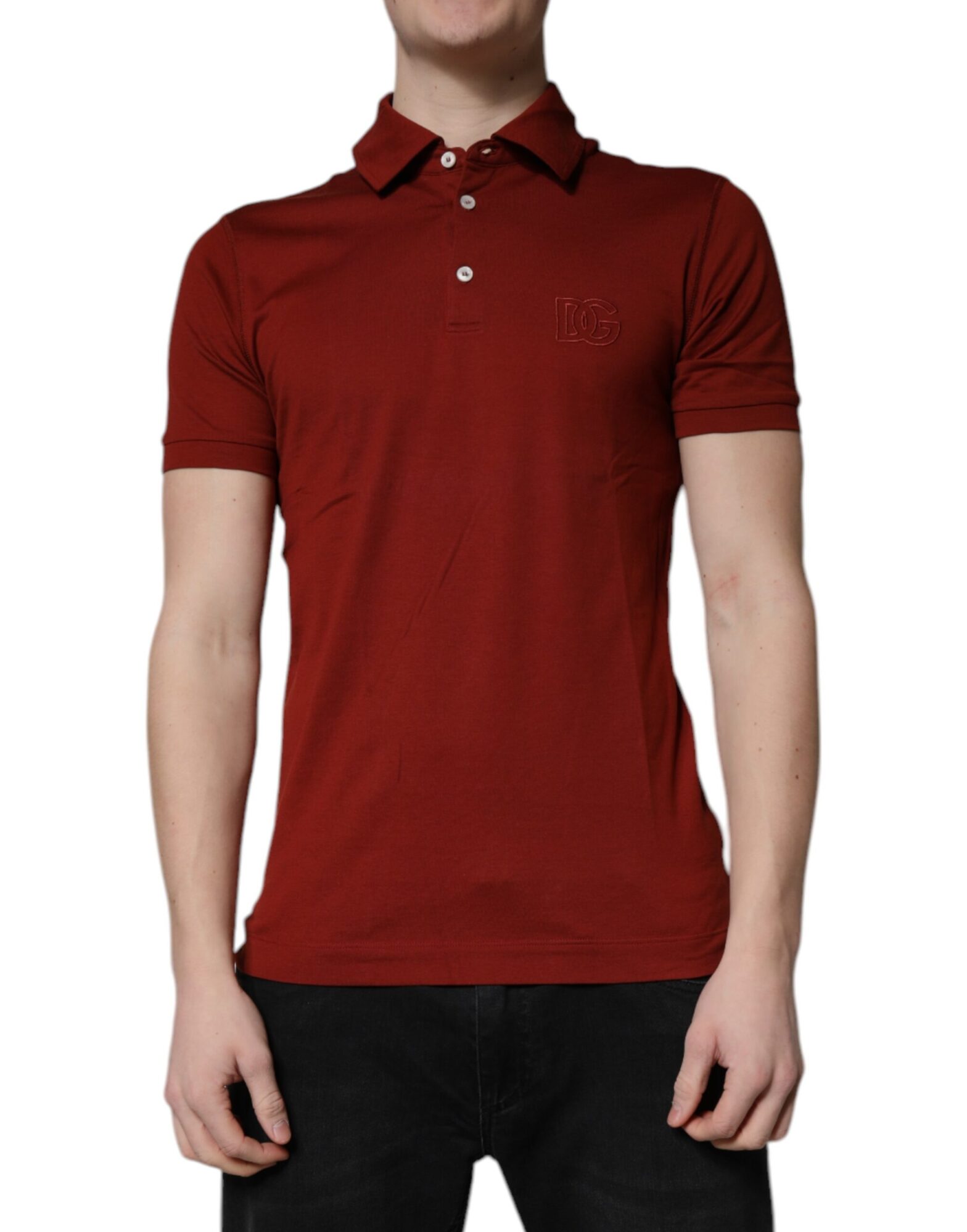 Dolce & Gabbana - Red Cotton DG Logo Collared Men Polo T-shirt