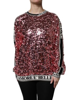 Pink DG Queen Sequin Pullover Sweater
