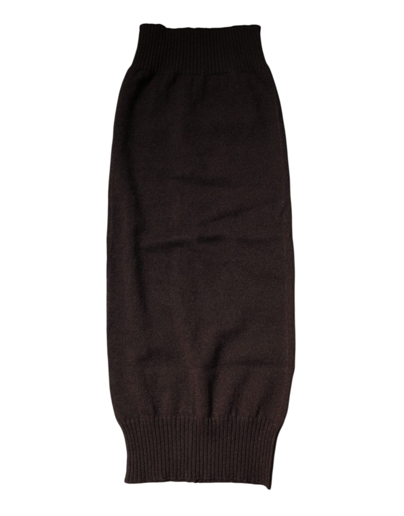 Dolce & Gabbana - Brown Cashmere Knitted Neck Warmer Foulard Scarf
