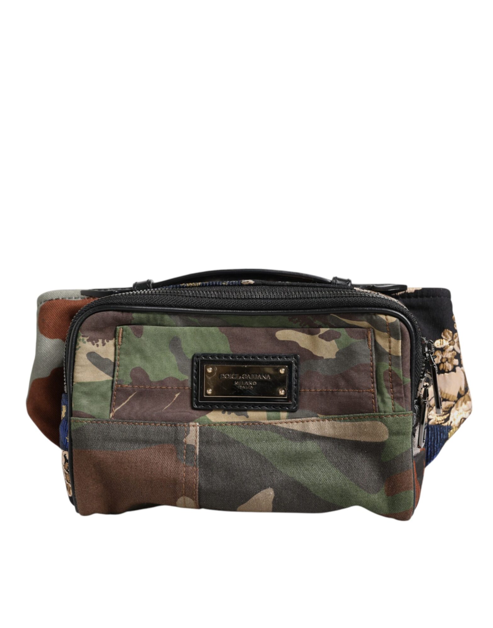 Dolce & Gabbana - Multicolor Camouflage Patchwork Logo Waist Fanny Pack Bag