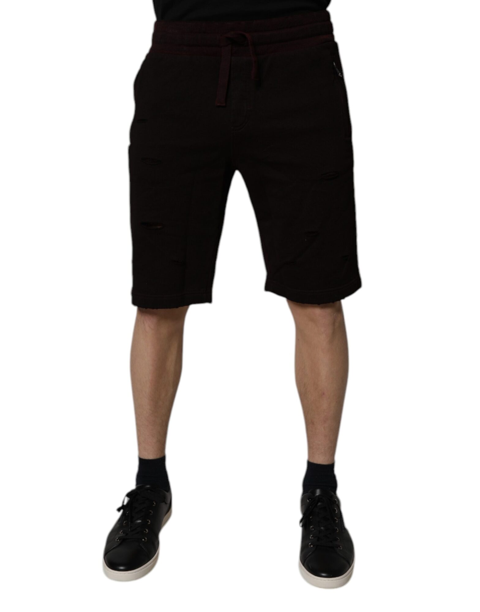 Dolce & Gabbana - Maroon Cotton Sweatshorts Men Bermuda Shorts
