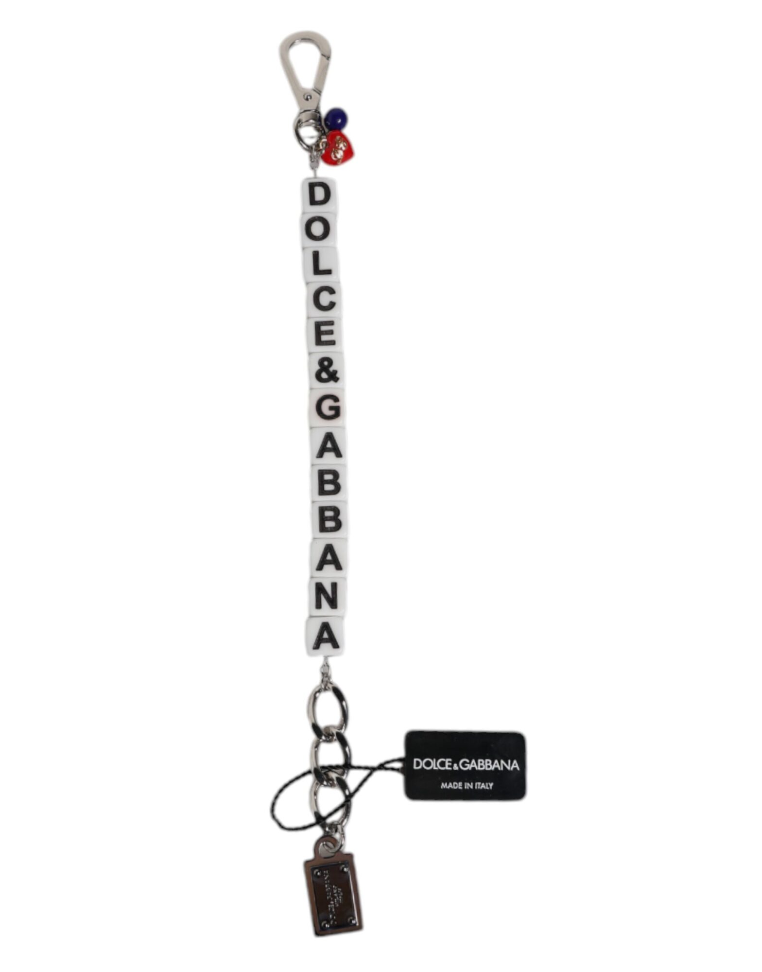 Dolce & Gabbana - Silver Brass Chain Dice Logo Embellished Charm Bracelet