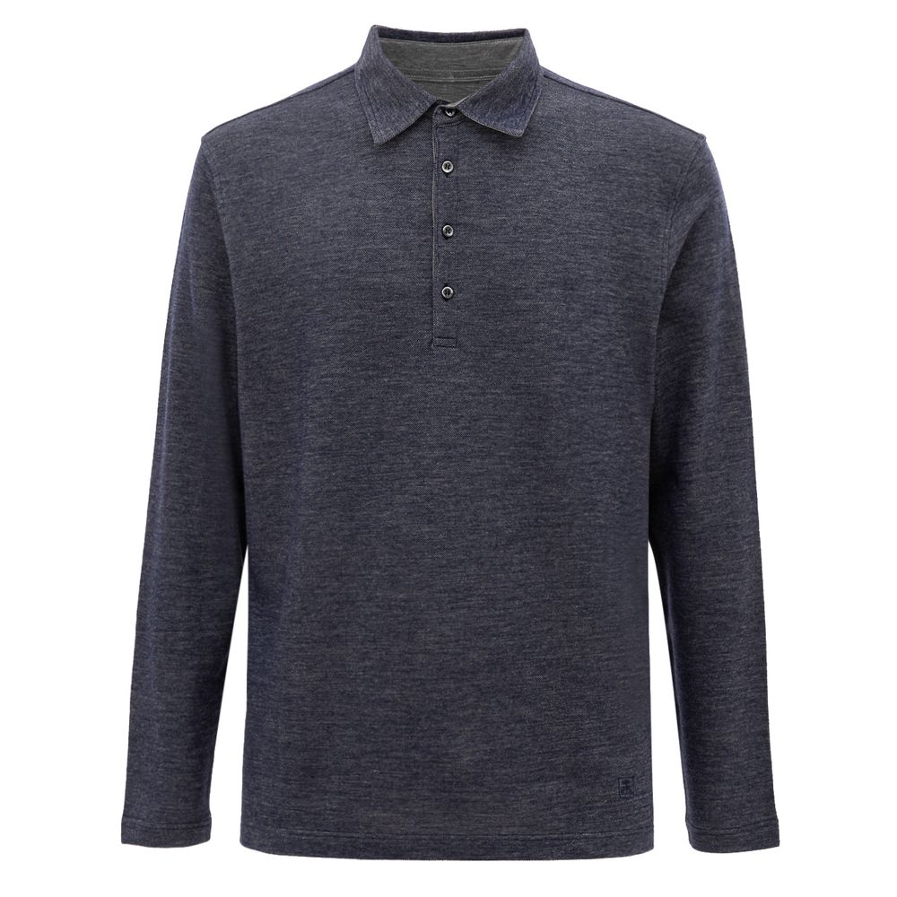 Corneliani - Blue Wool Polo Shirt