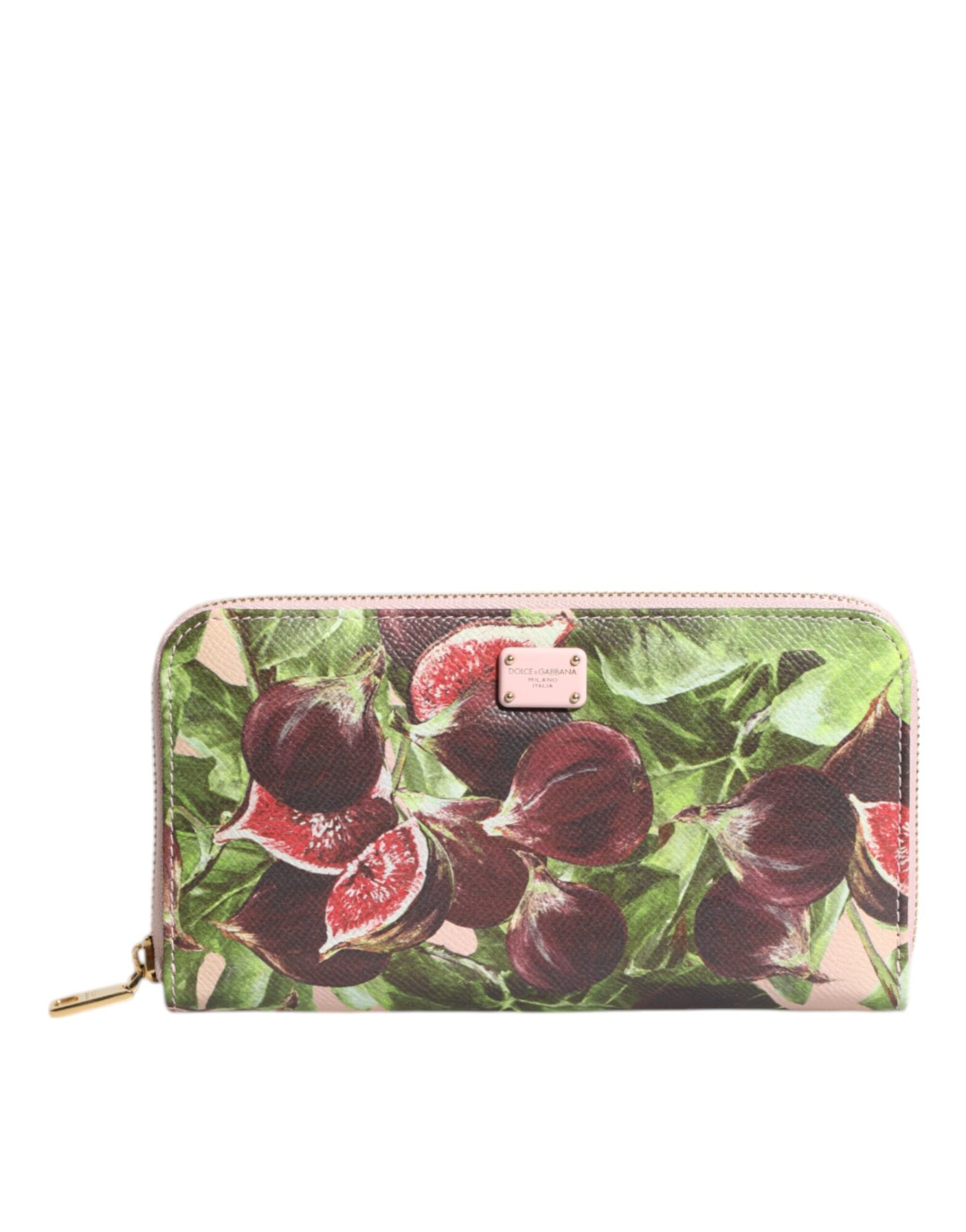 Dolce & Gabbana - Multicolor Fig Fruit Dauphine Leather Zip Around Continental Wallet