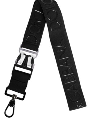 Black Stretch Polyester Rubberised DG Logo Keychain