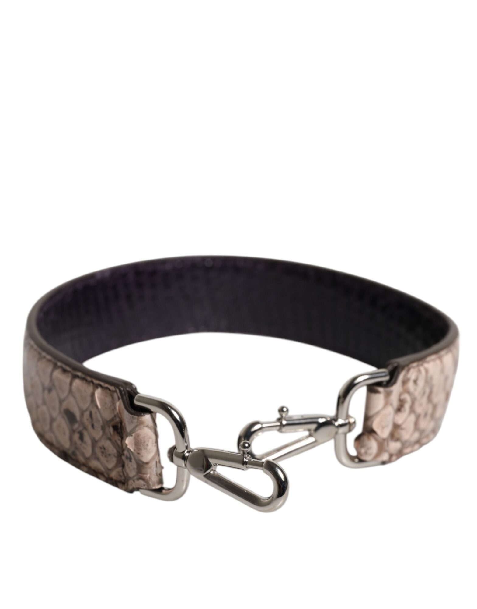 Dolce & Gabbana - Black Cream Exotic Leather Bag Shoulder Strap