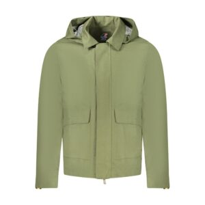 Green Cotton Men Jacket