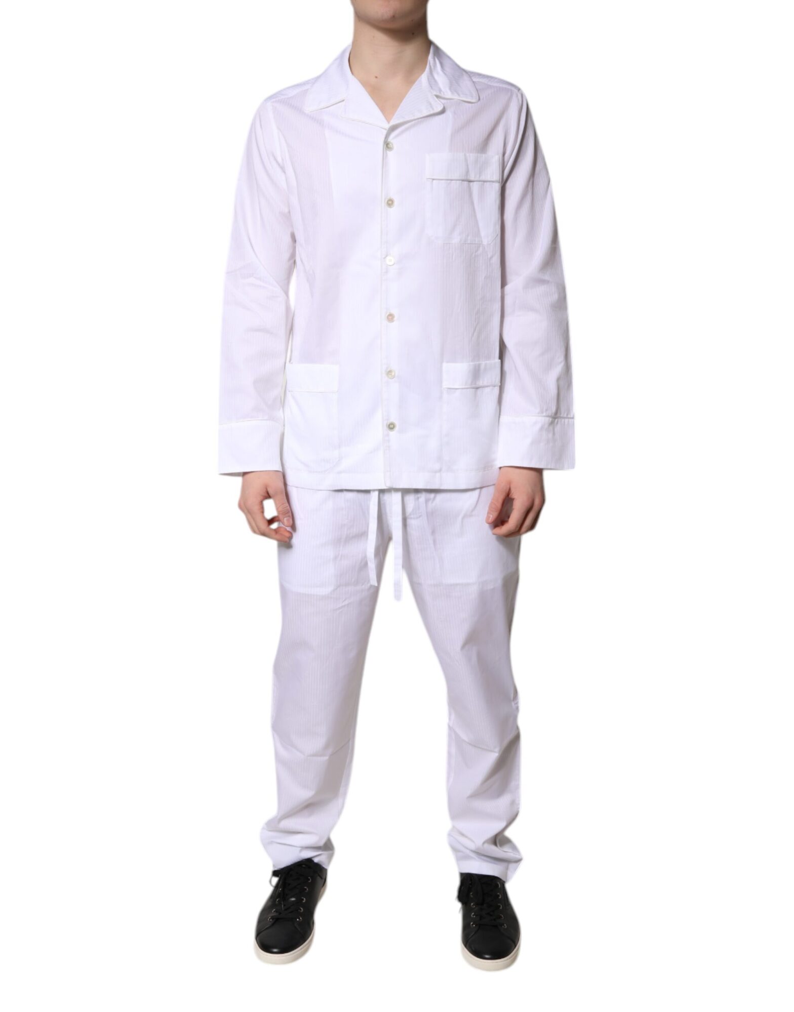 Dolce & Gabbana - White Cotton Shirt Pants Pajama Set Sleepwear