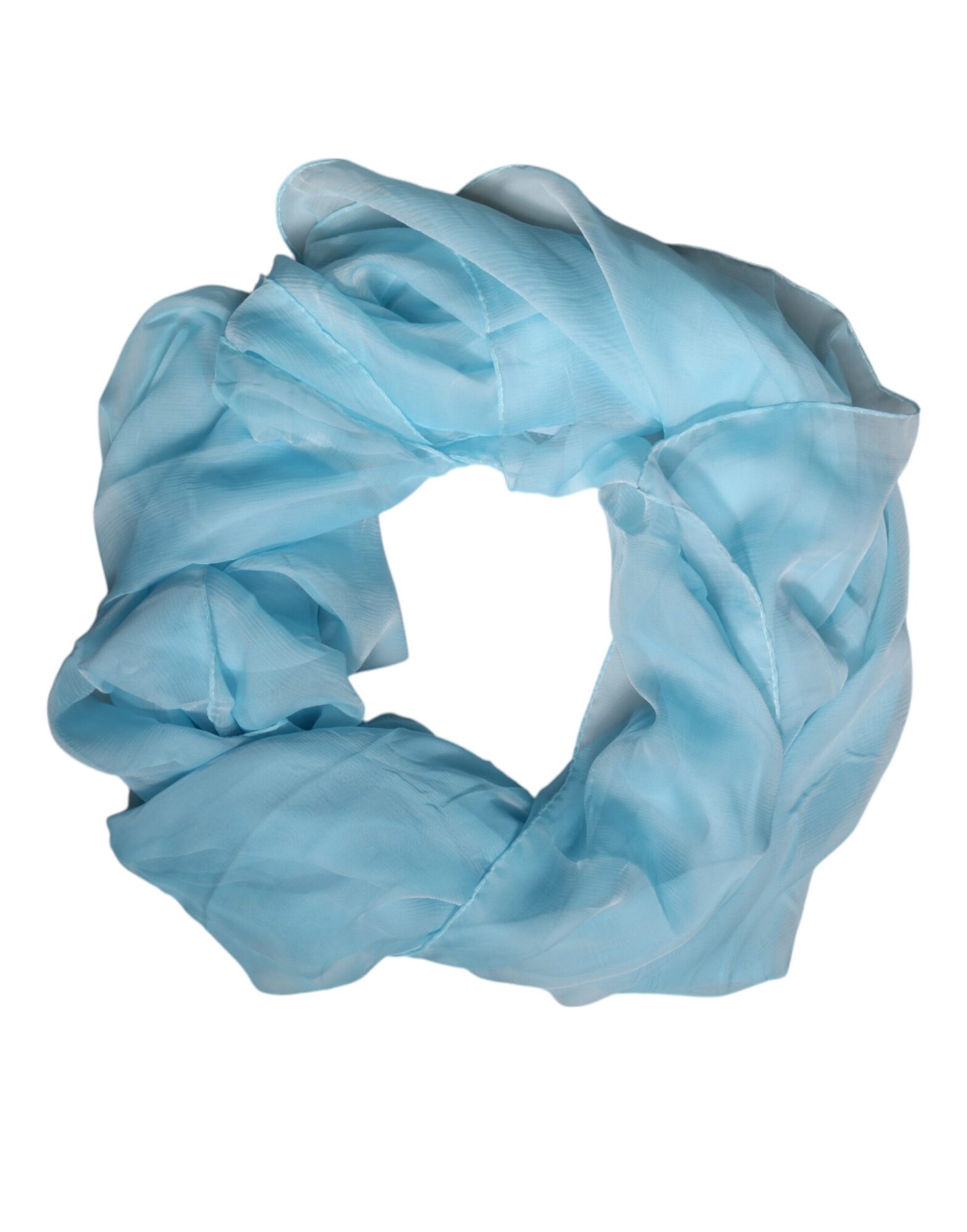 Dolce & Gabbana - Light Blue Silk Rectangle Wrap Shawl Scarf