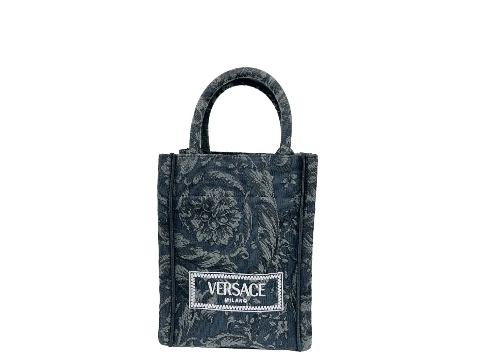 Versace - Athena Barocco Mini Top Handle Tote Crossbody Bag Black