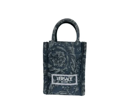 Athena Barocco Mini Top Handle Tote Crossbody Bag Black