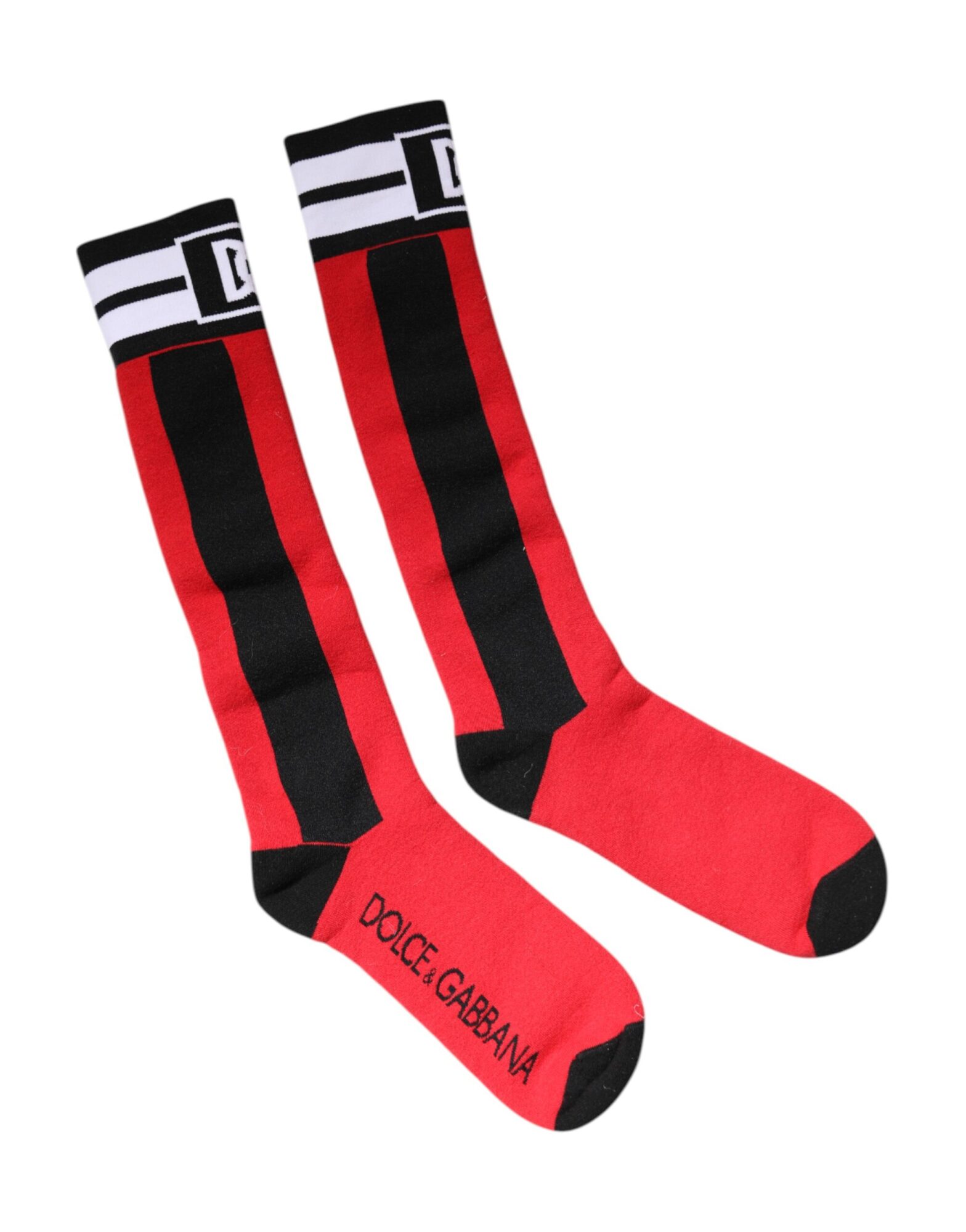 Dolce & Gabbana - Red Cotton Stretch Printed Socks