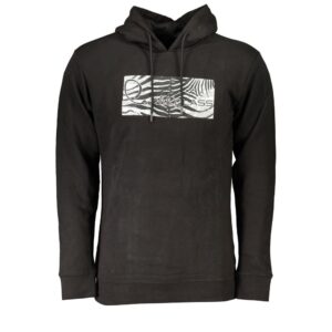 Black Cotton Men's Hooded Sweatshirt