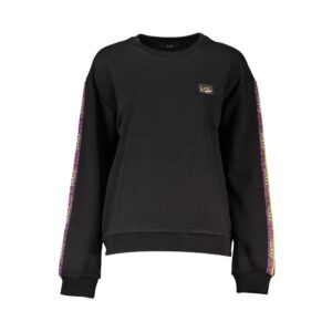 Black Cotton Women Sweatshirt