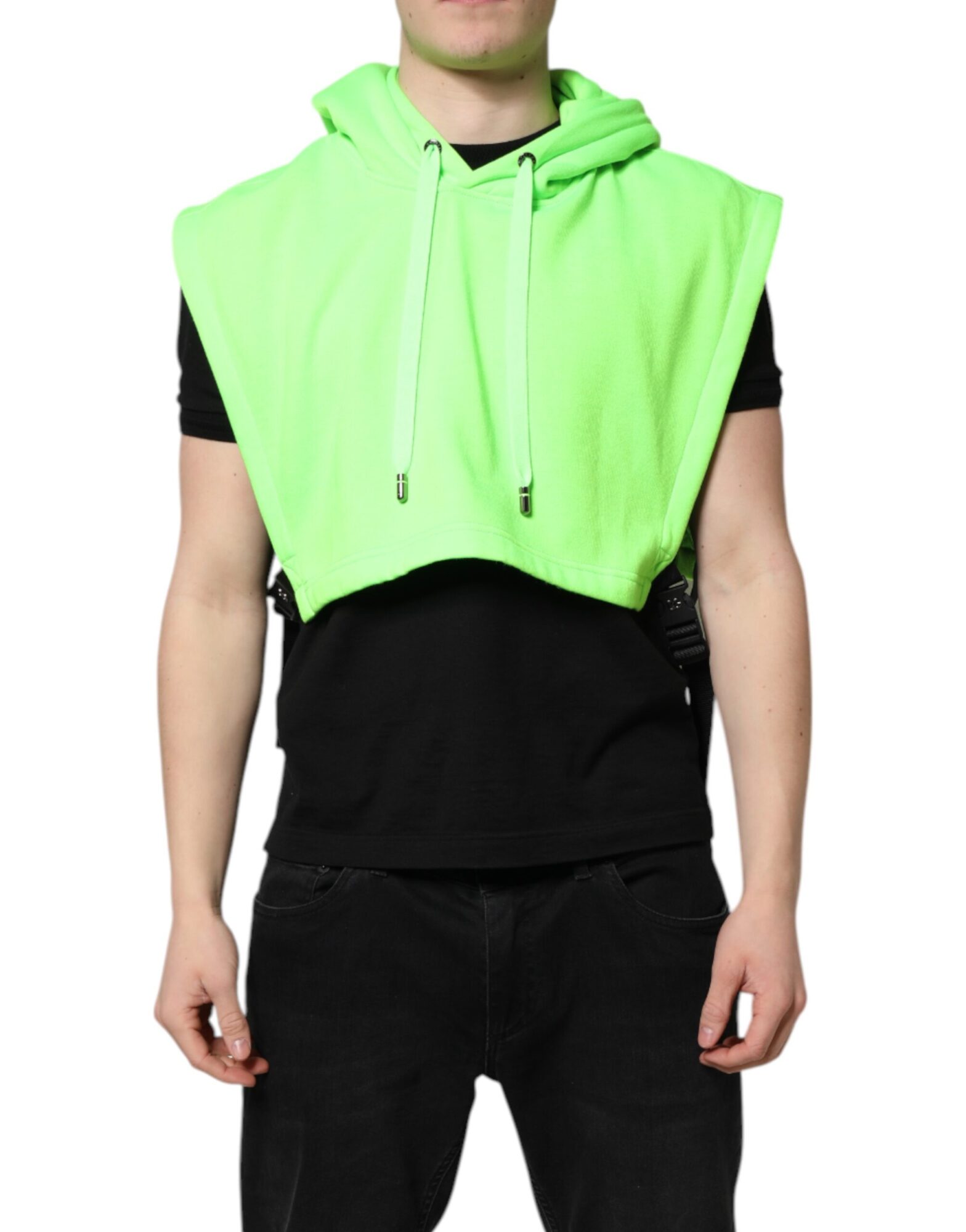 Dolce & Gabbana - Green Polyester Hooded Sportswear Vest Sweater