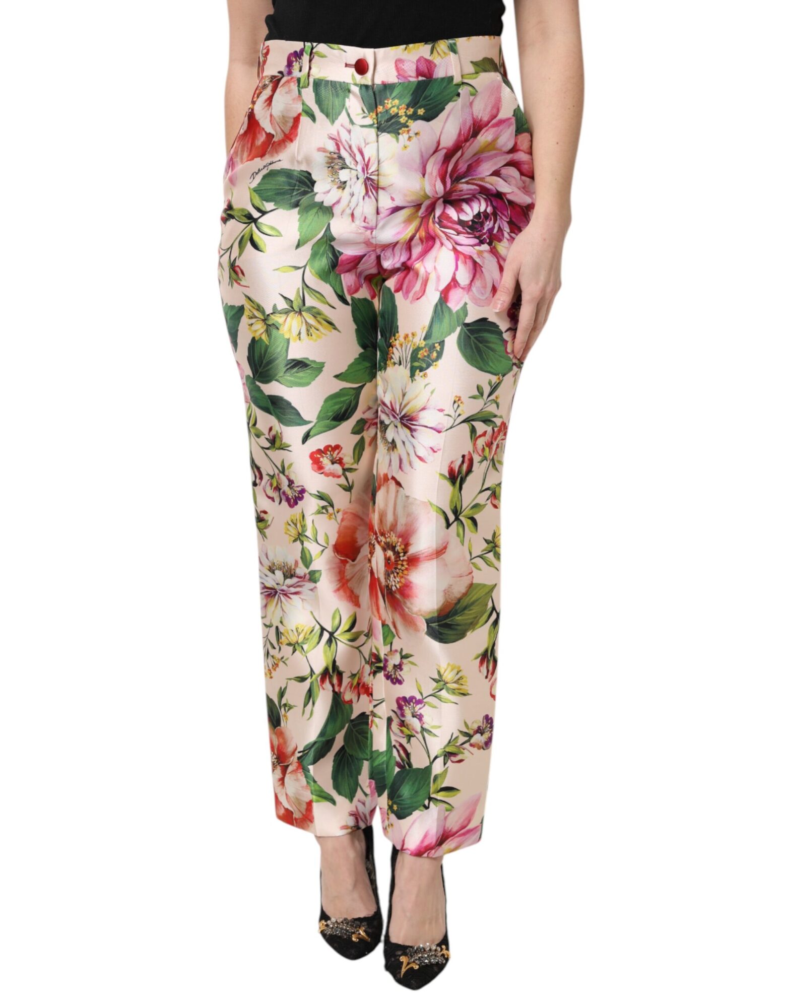 Dolce & Gabbana - Multicolor Floral High Waist Straight Pants