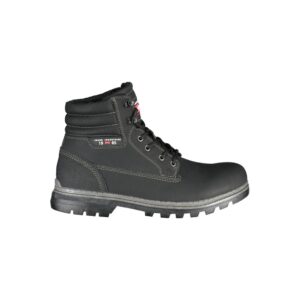 Black Polyester Men Boot